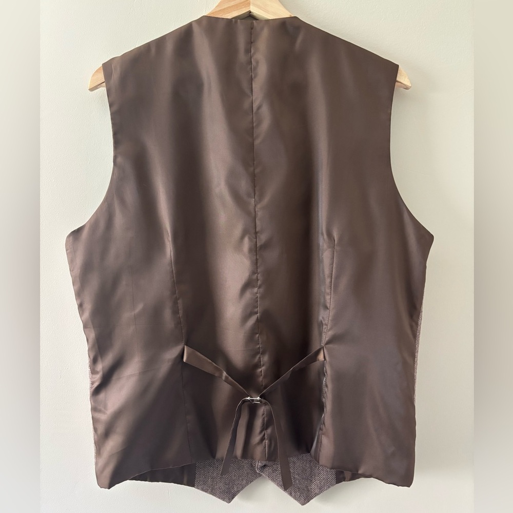 Paul Jones Since 1958 - Herringbone Wool Waistcoat Vest - M - Picture 3 of 14